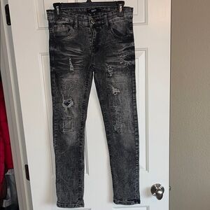 Distressed Black Denim Jeans